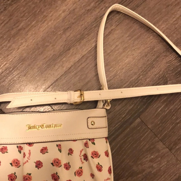 Juicy Couture White Ditsy Rose Purse W/ Matching Wallet - Picture 5 of 15